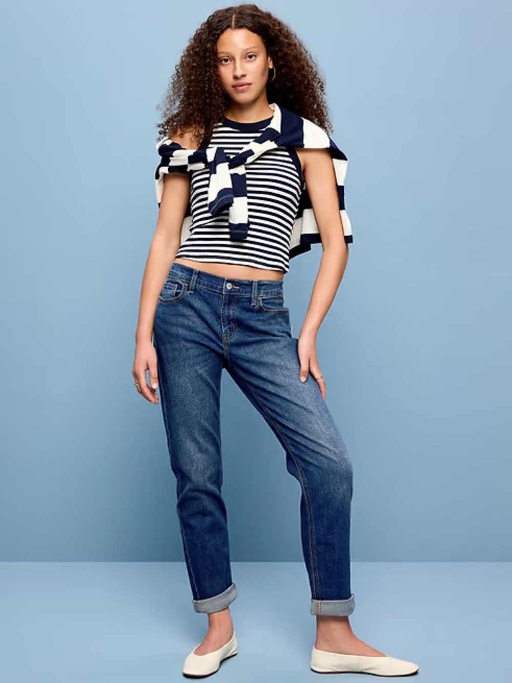 Old Navy Boyfriend Straight Droit Jeans Base Blue Sz 8